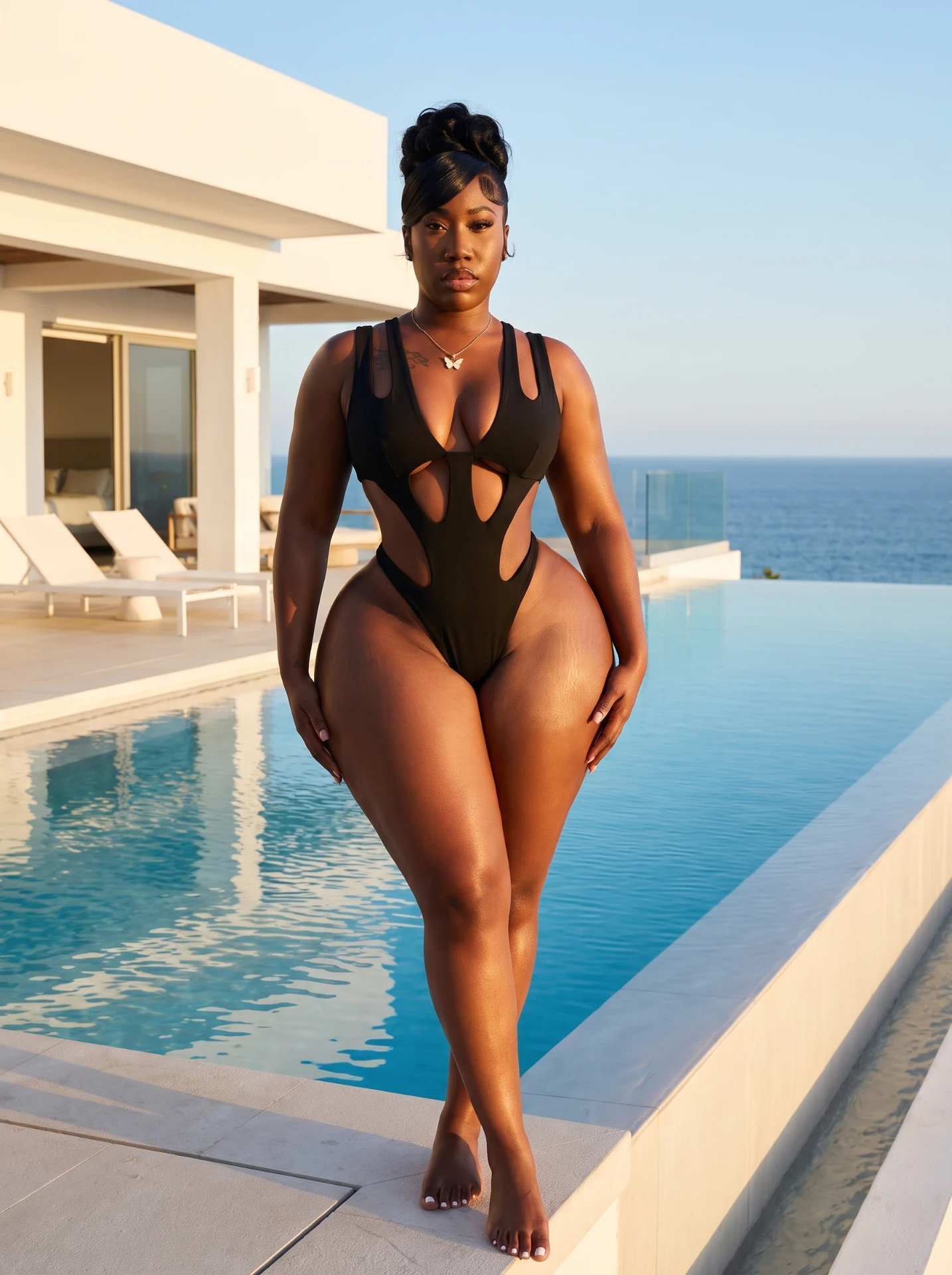 AI identity glam content — poolside editorial