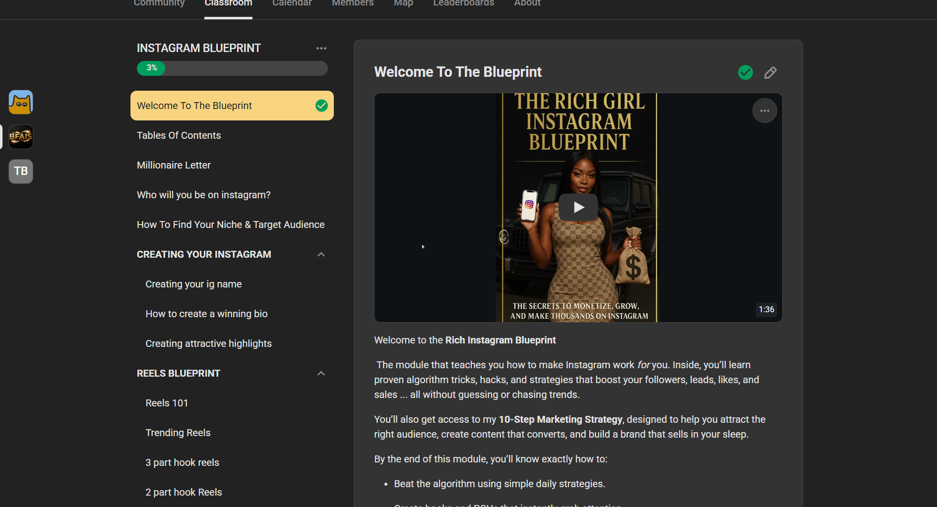 The Instagram Blueprint module inside BFAIS